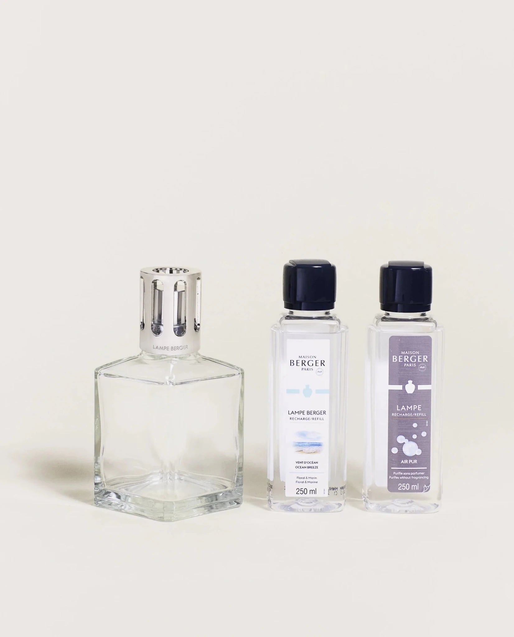 Lampe Berger Essentielle Cube mit Duft Ocean Breeze (250 ml) & AIR PUR Neutral (250 ml) von Maison Berger
