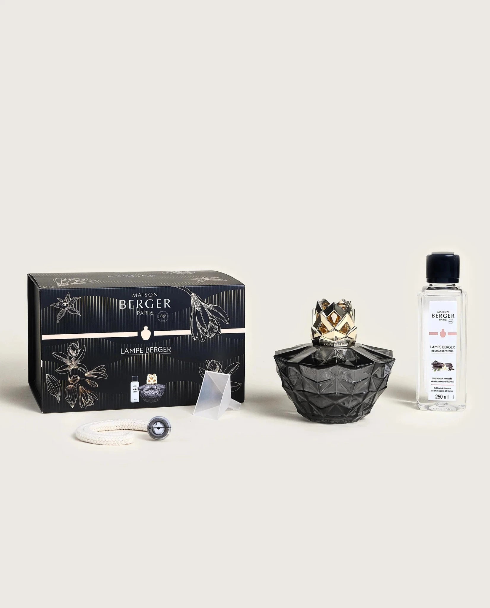 Lampe Berger Kali Schwarz mit Duft Splendeur Vanillee (250 ml) von Maison Berger