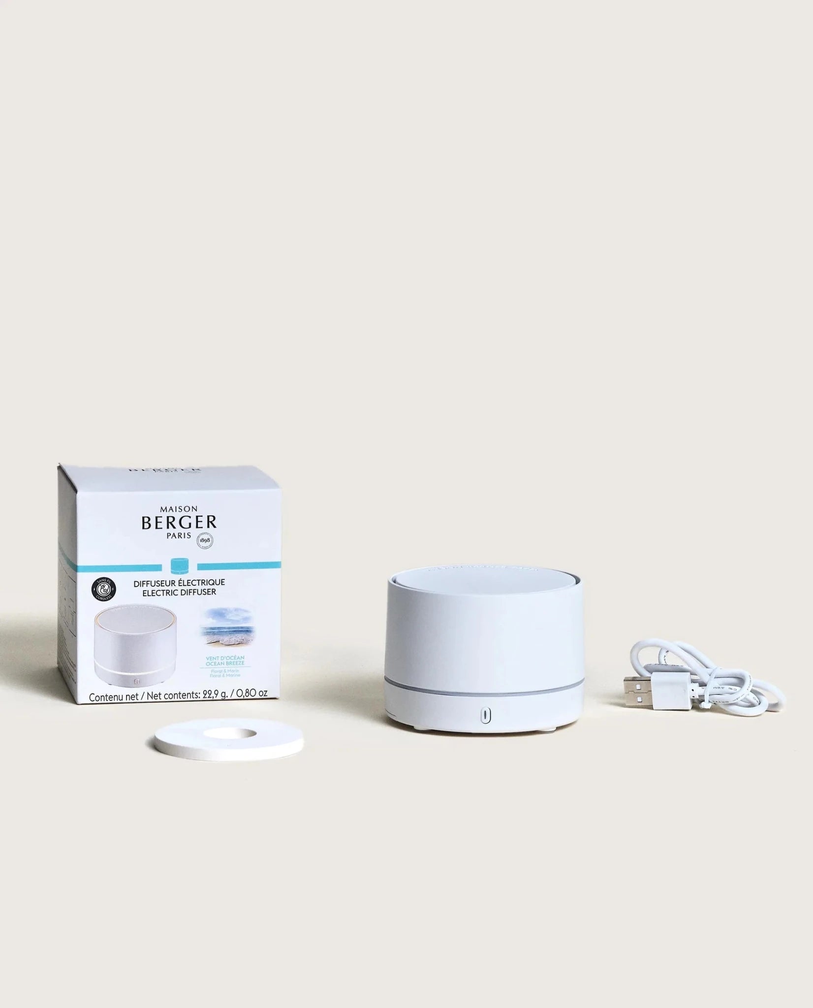 Portable Aroma Diffuser Nomade Weiß - Frische Ozeanbrise von Maison Berger