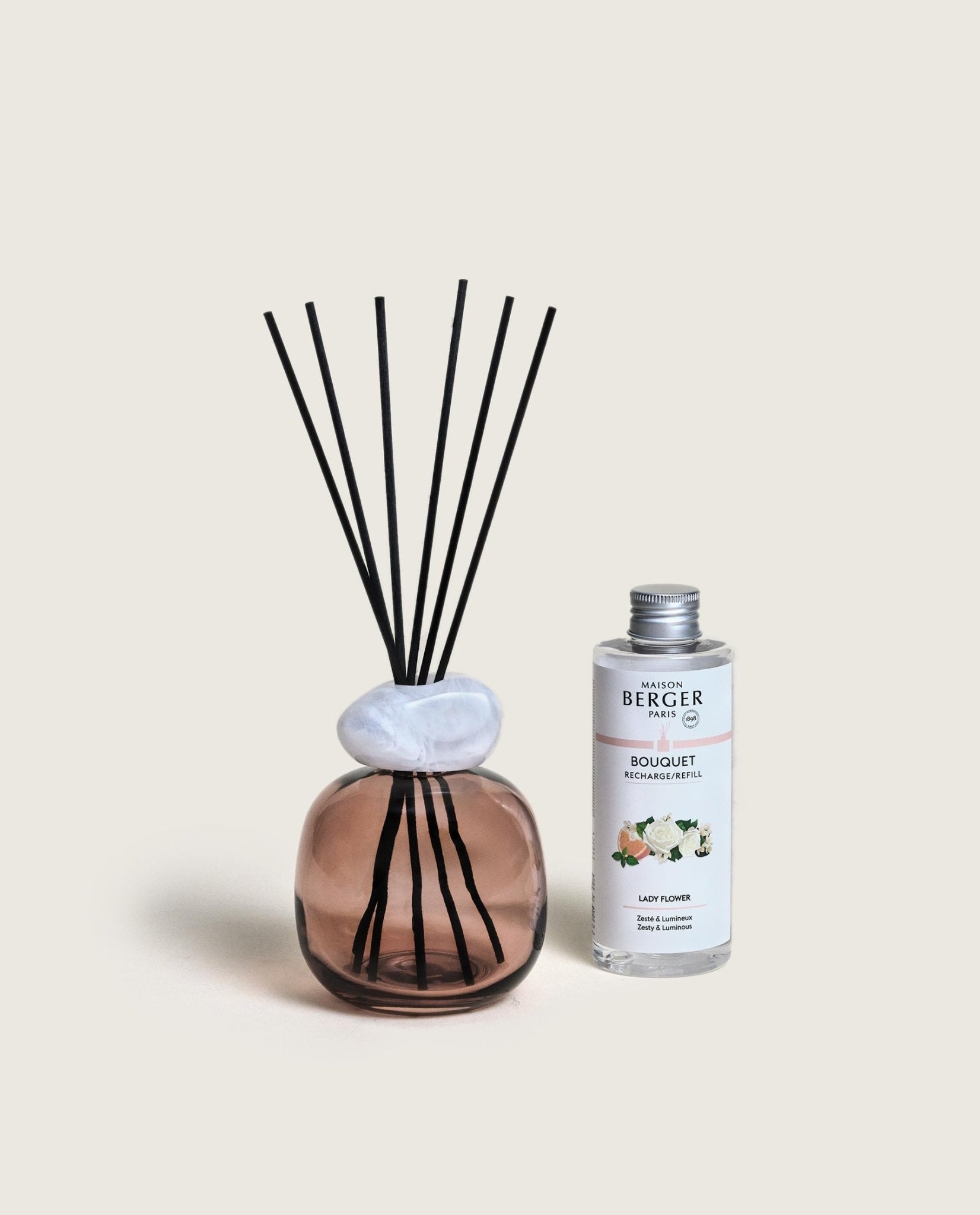 Raumduft Diffuser Mineral Rosa/Weiß - Lady Flower von Maison Berger