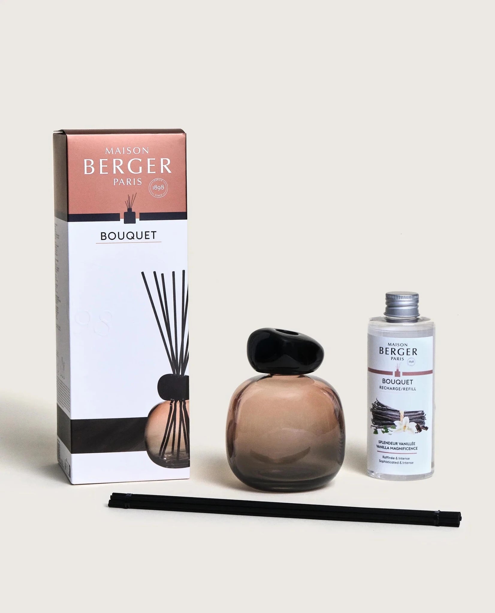 Raumduft Diffuser Mineral Nude/Schwarz - Zauber der Vanille von Maison Berger