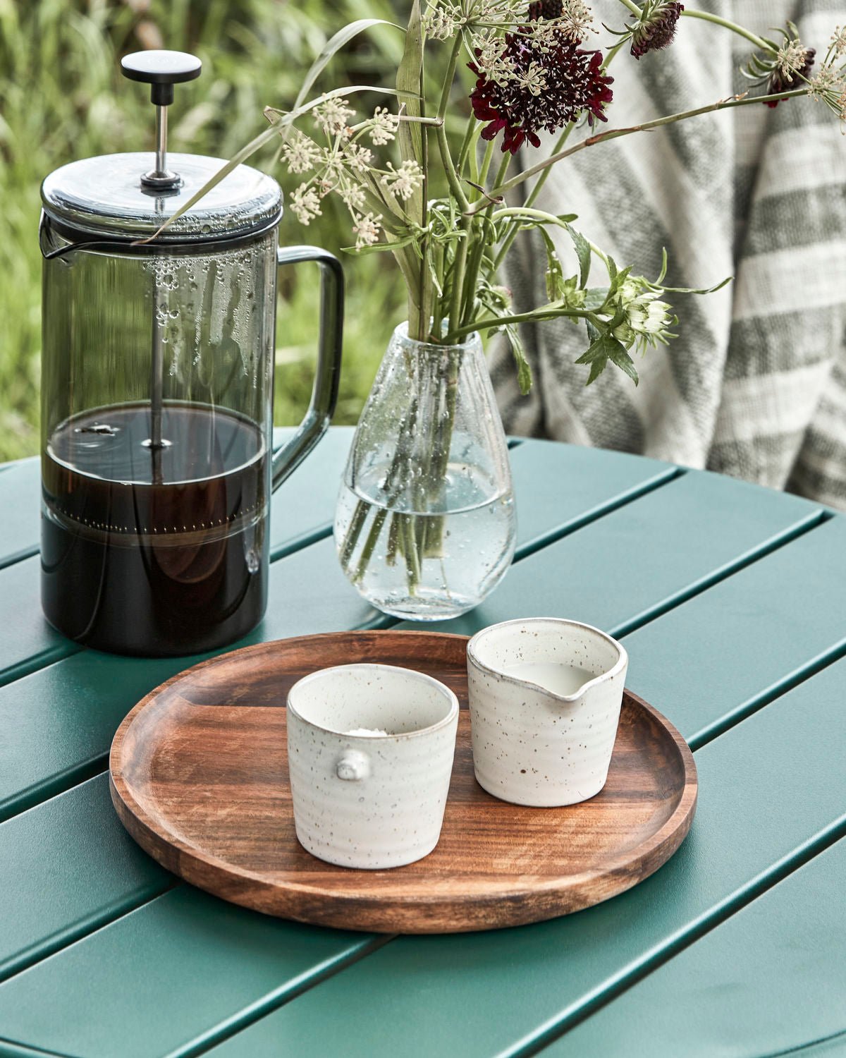Milch - und Zuckerset Pion, Grau/weiß von House Doctor
