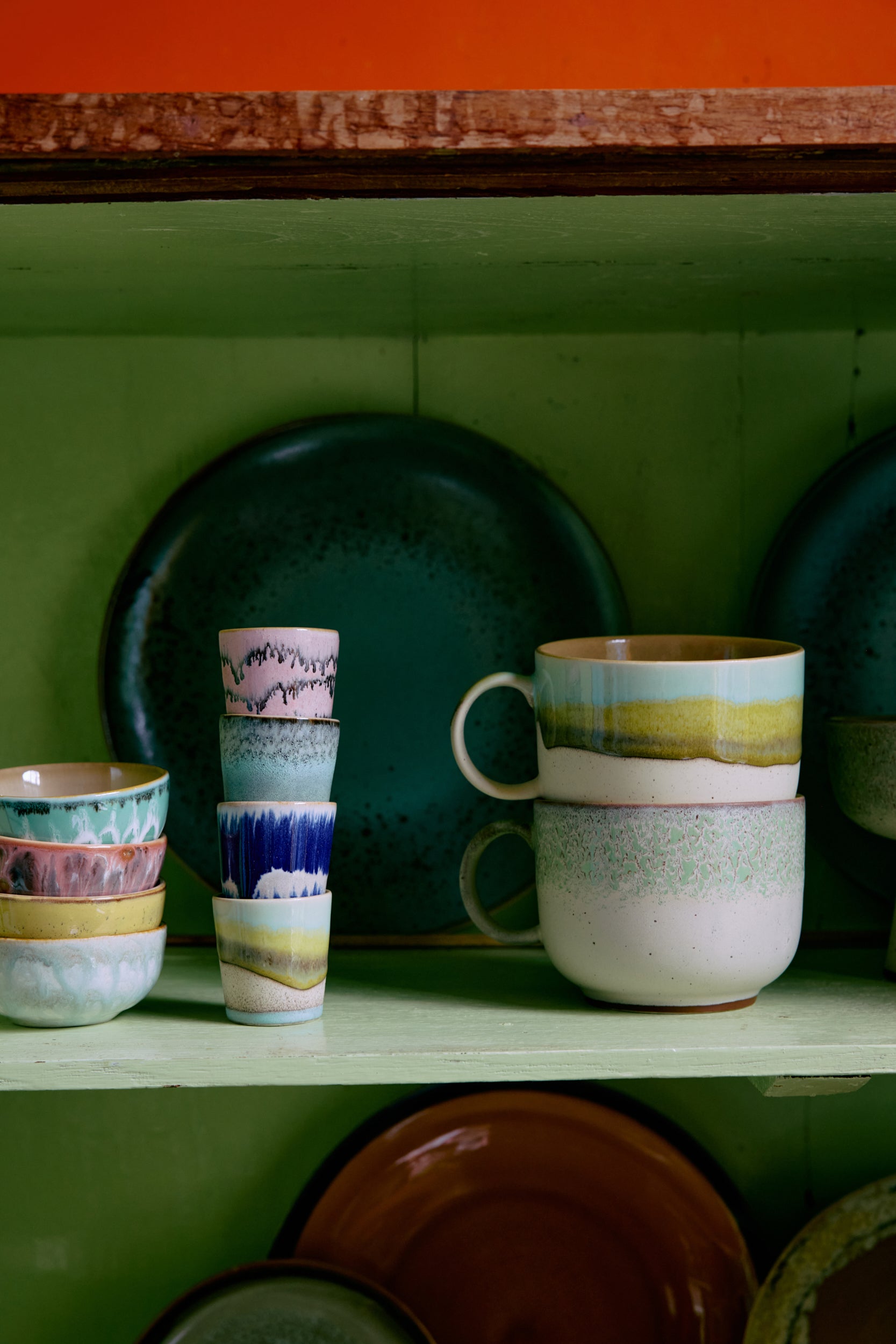 70s ceramics: Eierbecher Vibrance, Set von 4