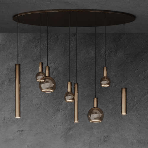 4310 - Riva Pendelleuchte oval 140cm - 8 Lichter von ZTAHL