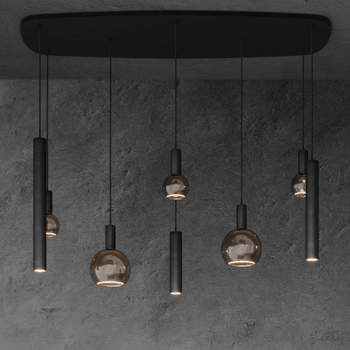 4311 - Riva Pendelleuchte Dänisch oval 145cm - 8 Leuchten von ZTAHL