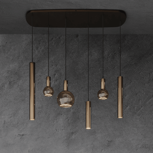 4316 - Riva Pendelleuchte Dänisch oval 110cm - 6 Leuchten von ZTAHL
