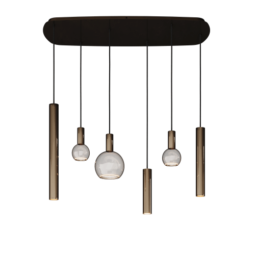 4316 - Riva Pendelleuchte Dänisch oval 110cm - 6 Leuchten von ZTAHL