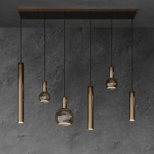 4370 - Riva Pendelleuchte gerade 120cm - 6 Lichter von ZTAHL