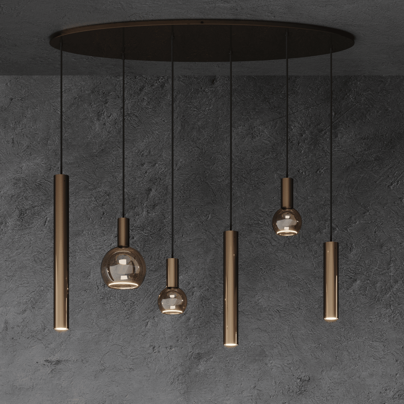 4395 - Riva Pendelleuchte oval 120cm - 6 Leuchten von ZTAHL