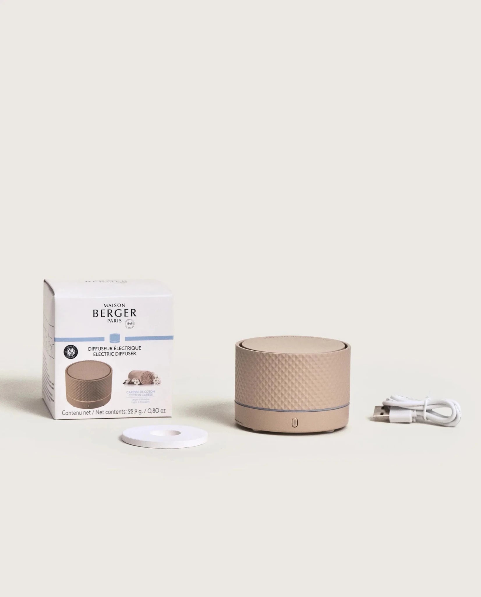 Portable Aroma Diffuser Nomade Beige - Zarte Baumwollblüte von Maison Berger