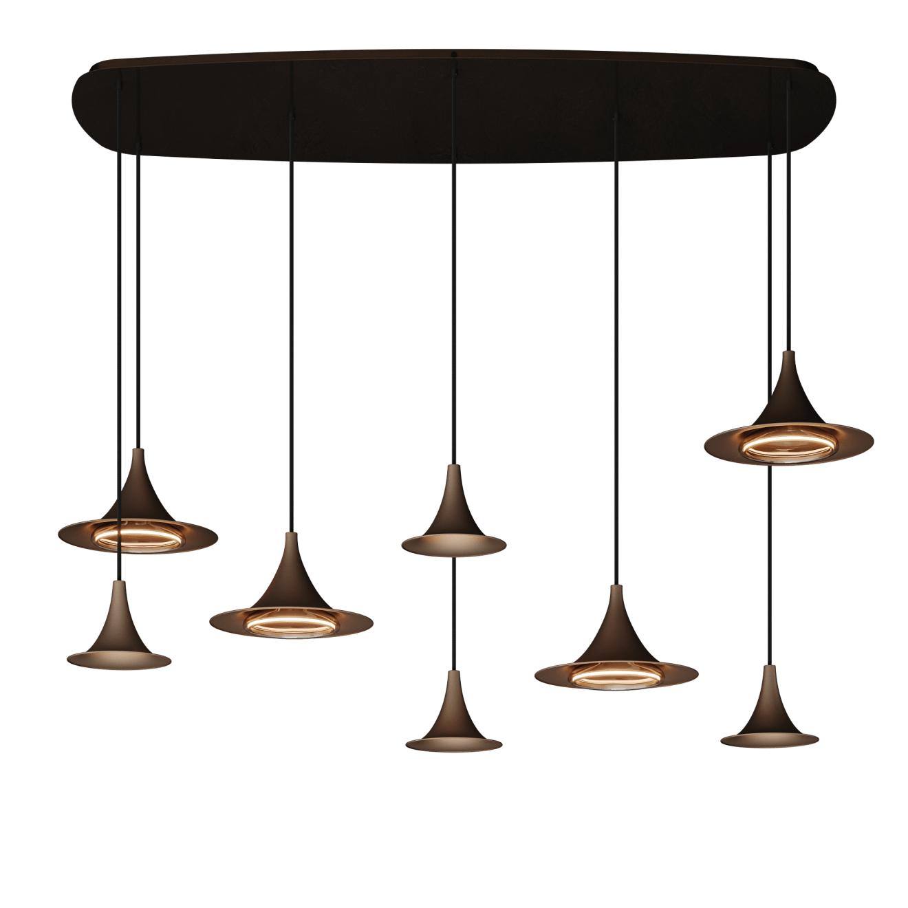 6700 - Arezzo Pendelleuchte Dänisch Oval Platinum - 8 Lichter von ZTAHL