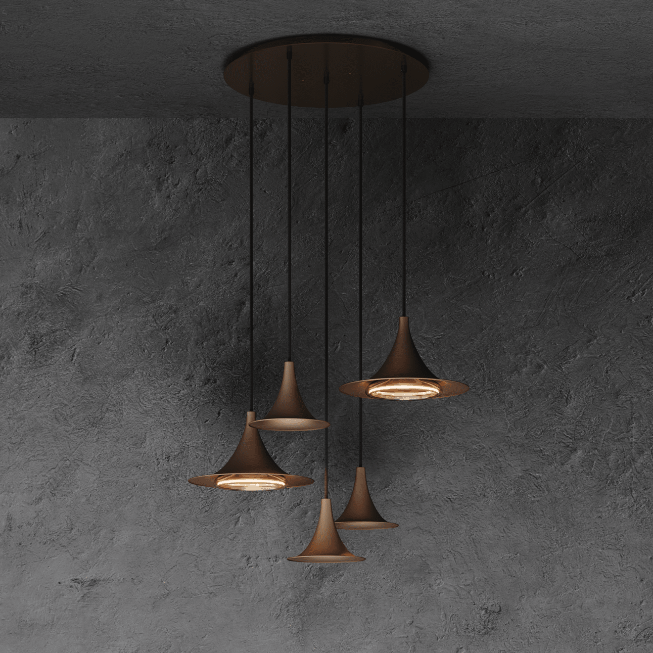 6720 - Arezzo Pendelleuchte rund Ø50cm Platinum - 5 Lichter von ZTAHL