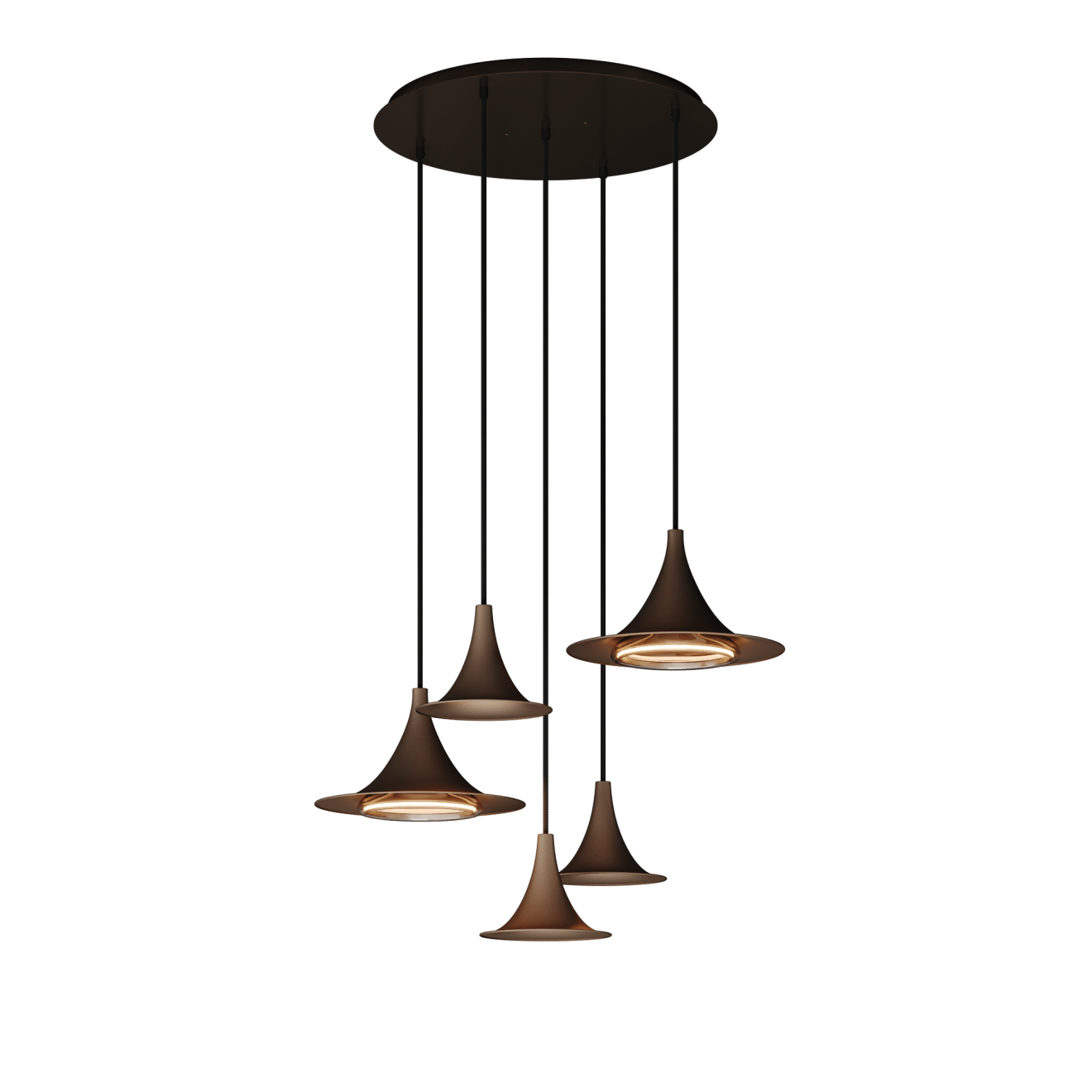 6720 - Arezzo Pendelleuchte rund Ø50cm Platinum - 5 Lichter von ZTAHL