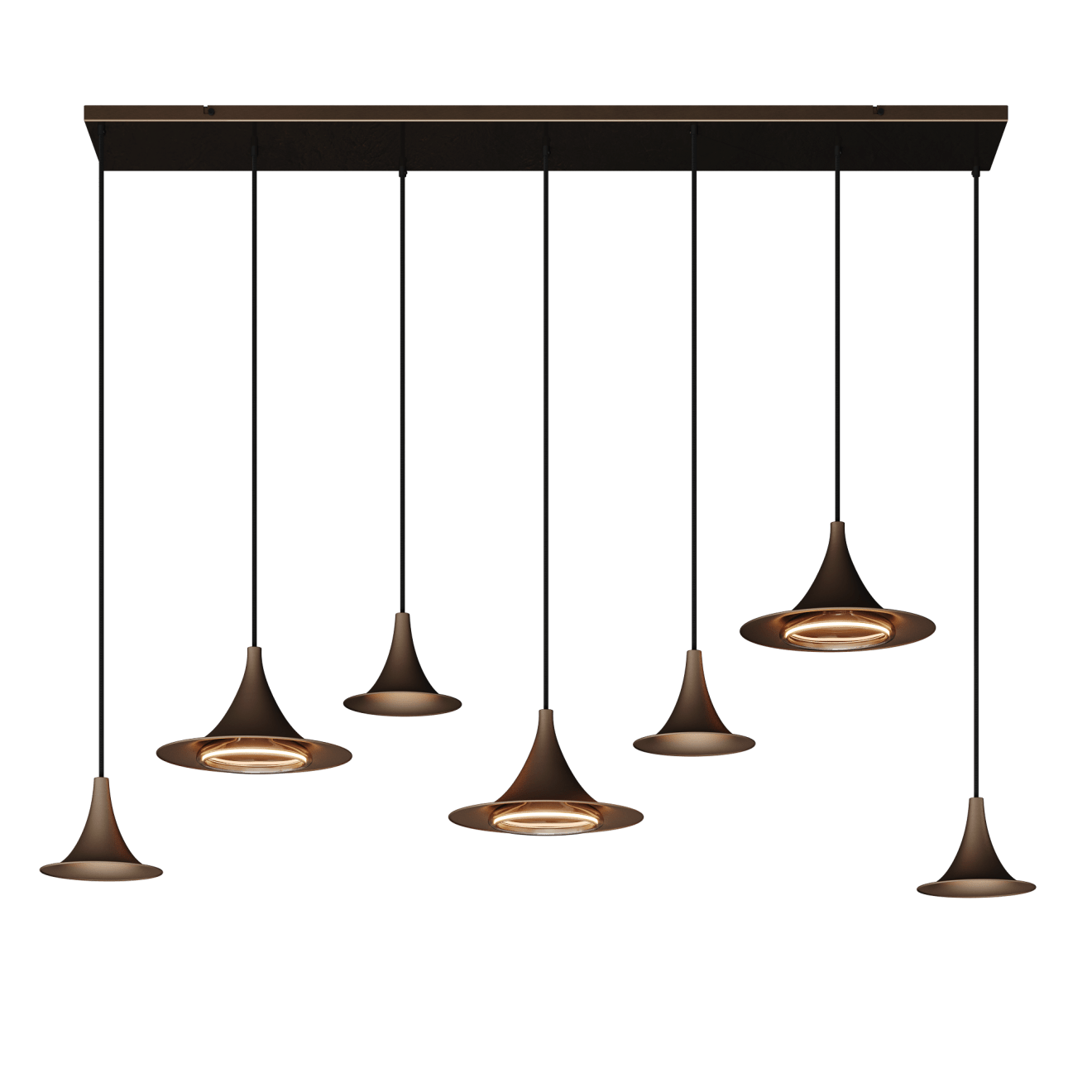 6730 - Arezzo Pendelleuchte Recht 145cm Platinum - 7 Lichter von ZTAHL