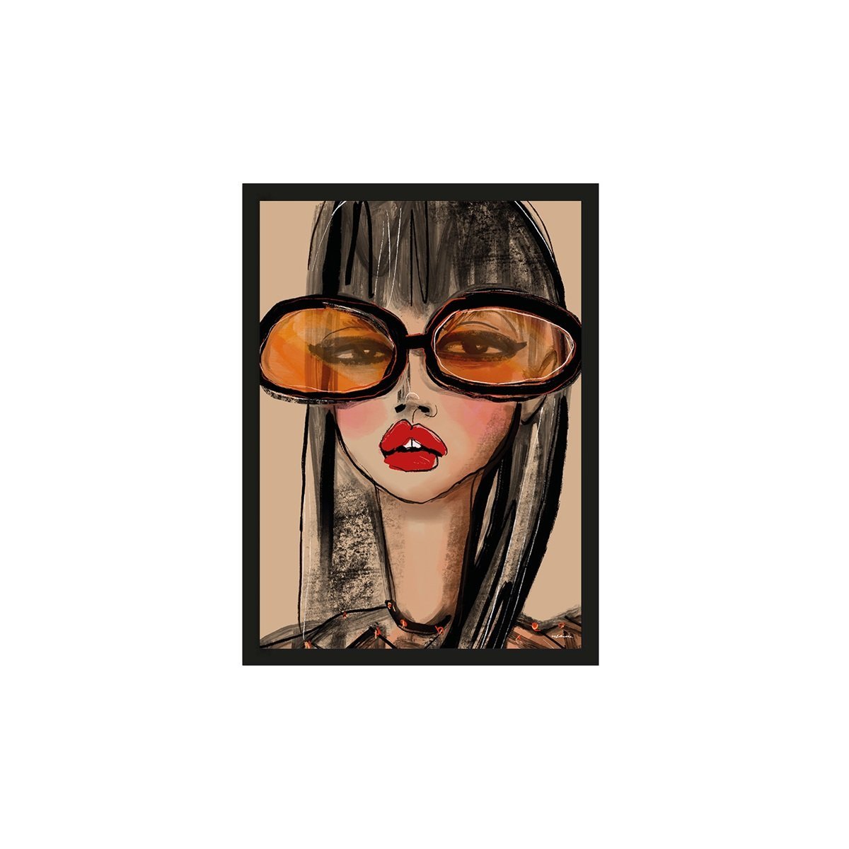 Poster Sunny Orange, inkl. Rahmen von Urban Cotton