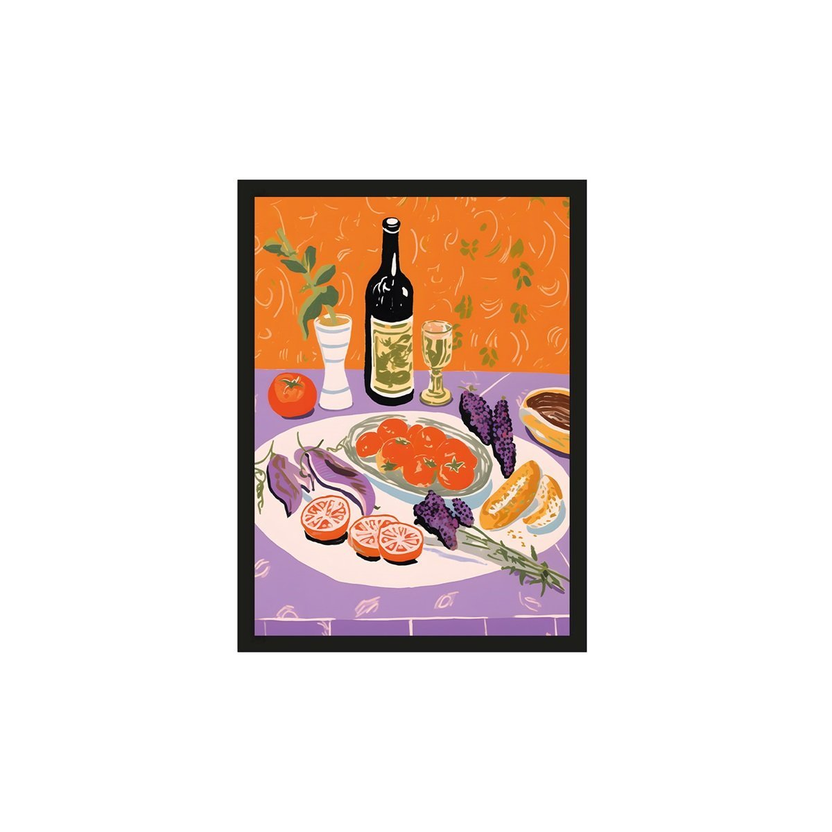Poster Mediterranean Table, inkl. Rahmen von Urban Cotton