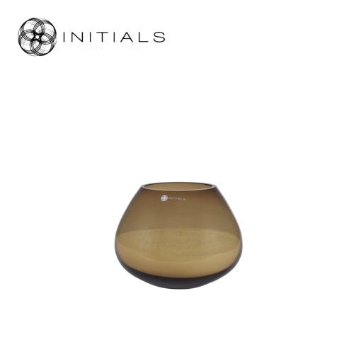 Kerzenglas oder Vase Braun von Initials