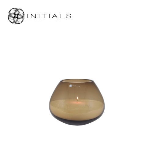 Kerzenglas oder Vase Braun von Initials