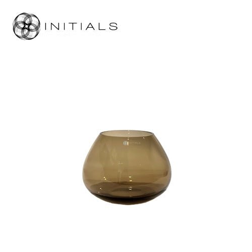 Kerzenglas oder Vase Braun von Initials