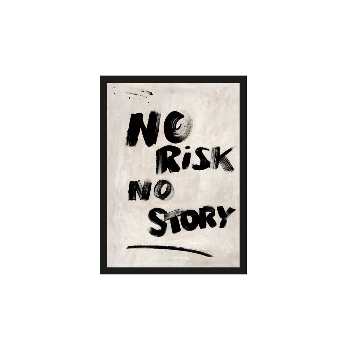 Poster No Risk No Story, inkl. Rahmen von Urban Cotton