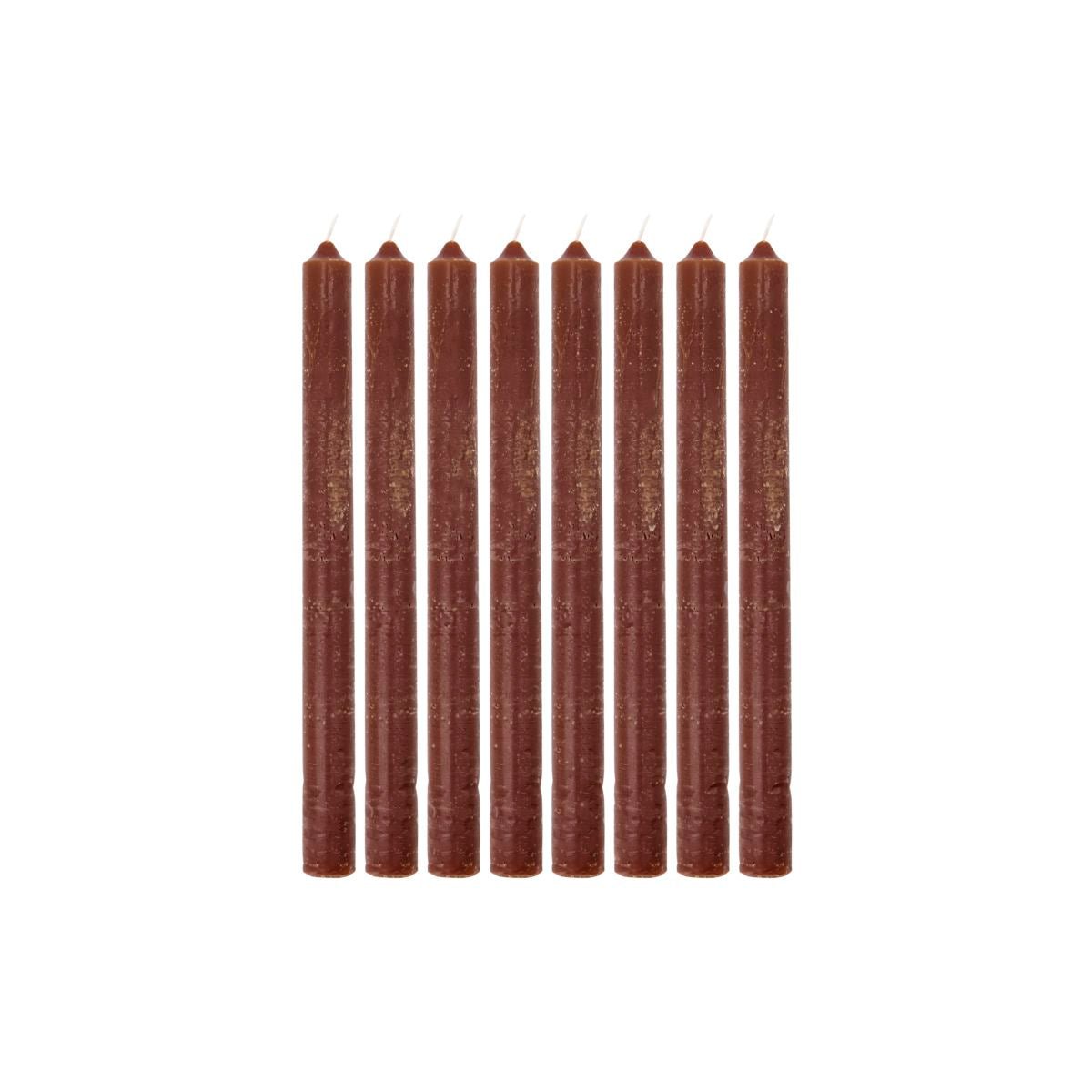 8er Stabkerzen, Rustic Wax Cognac von House Doctor