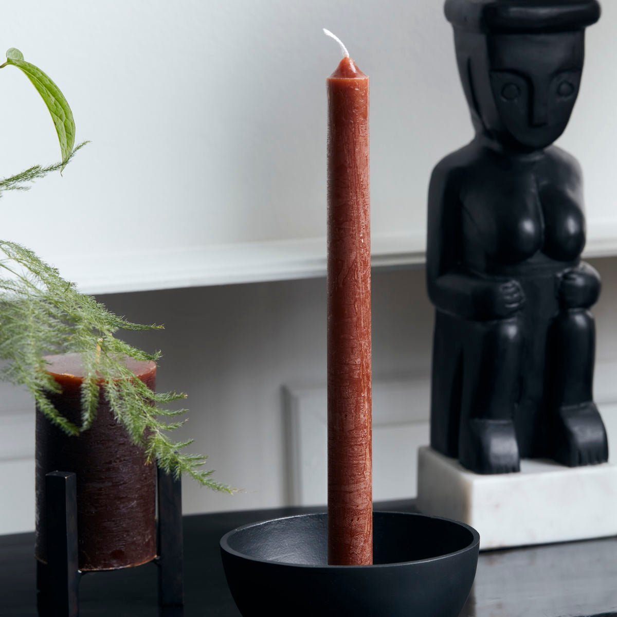 8er Stabkerzen, Rustic Wax Cognac von House Doctor