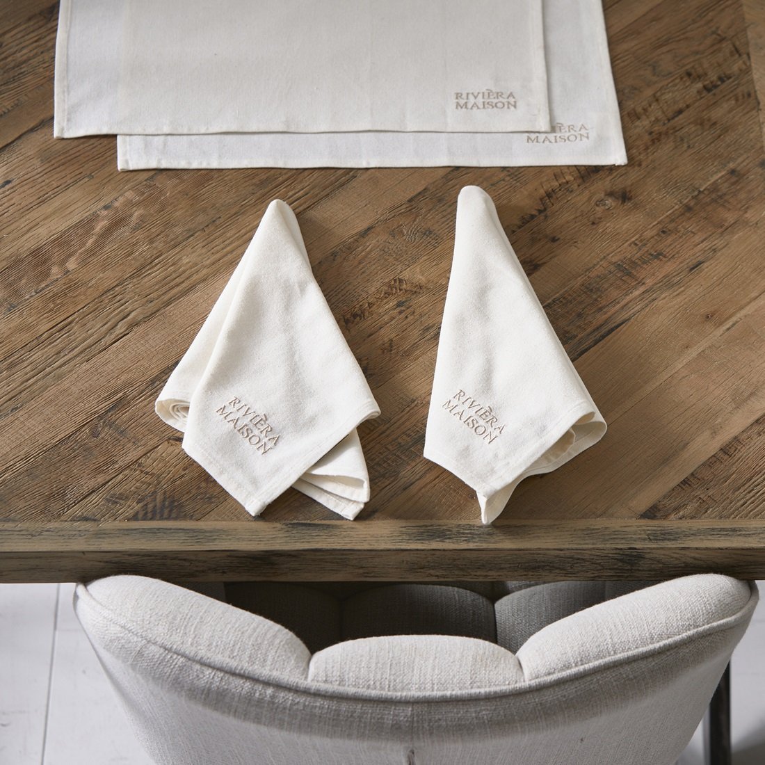 Servietten RM Classic, Weiß, 2 Stücke von Rivièra Maison