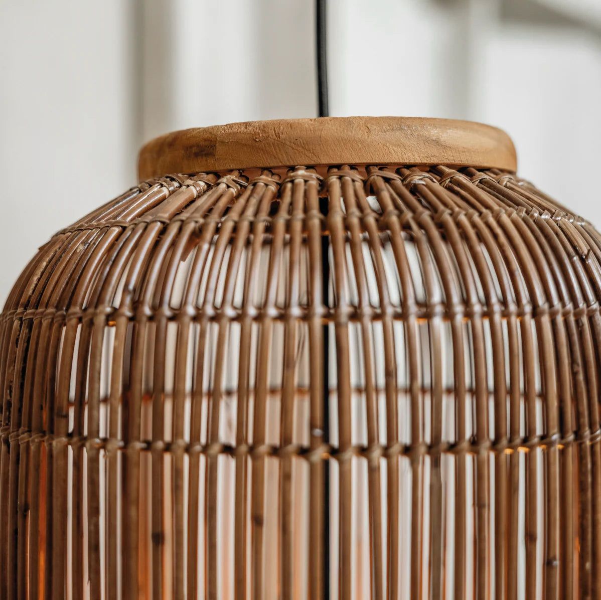 Pendelleuchte Aura Slimm Rattan, Braun