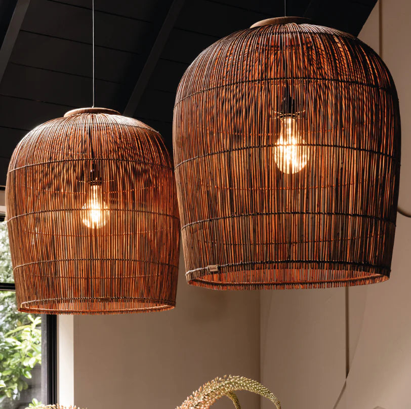 Pendelleuchte Aura Rattan, Braun