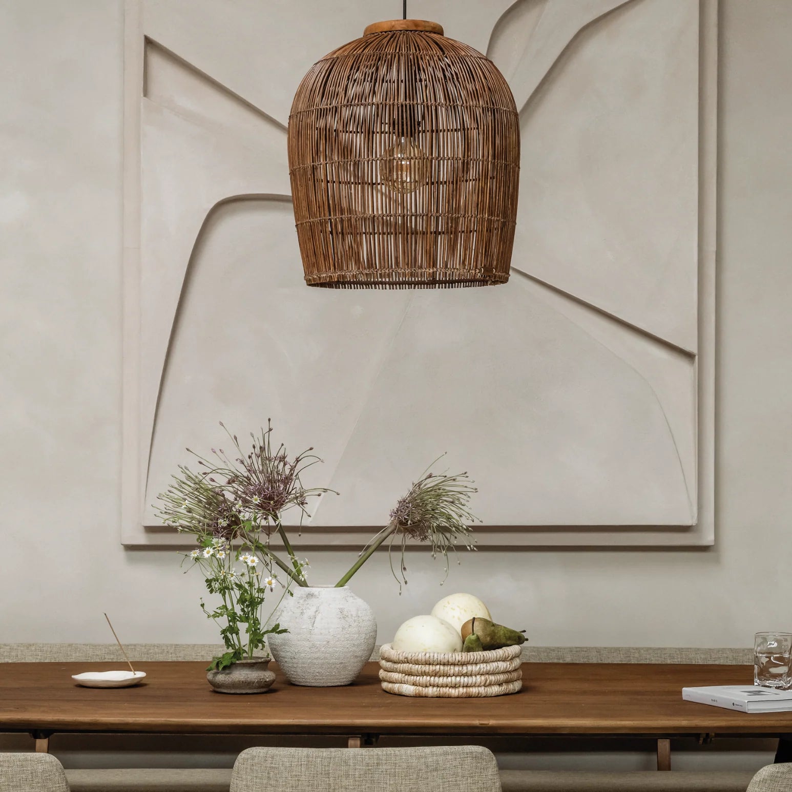 Pendelleuchte Aura Rattan, Braun