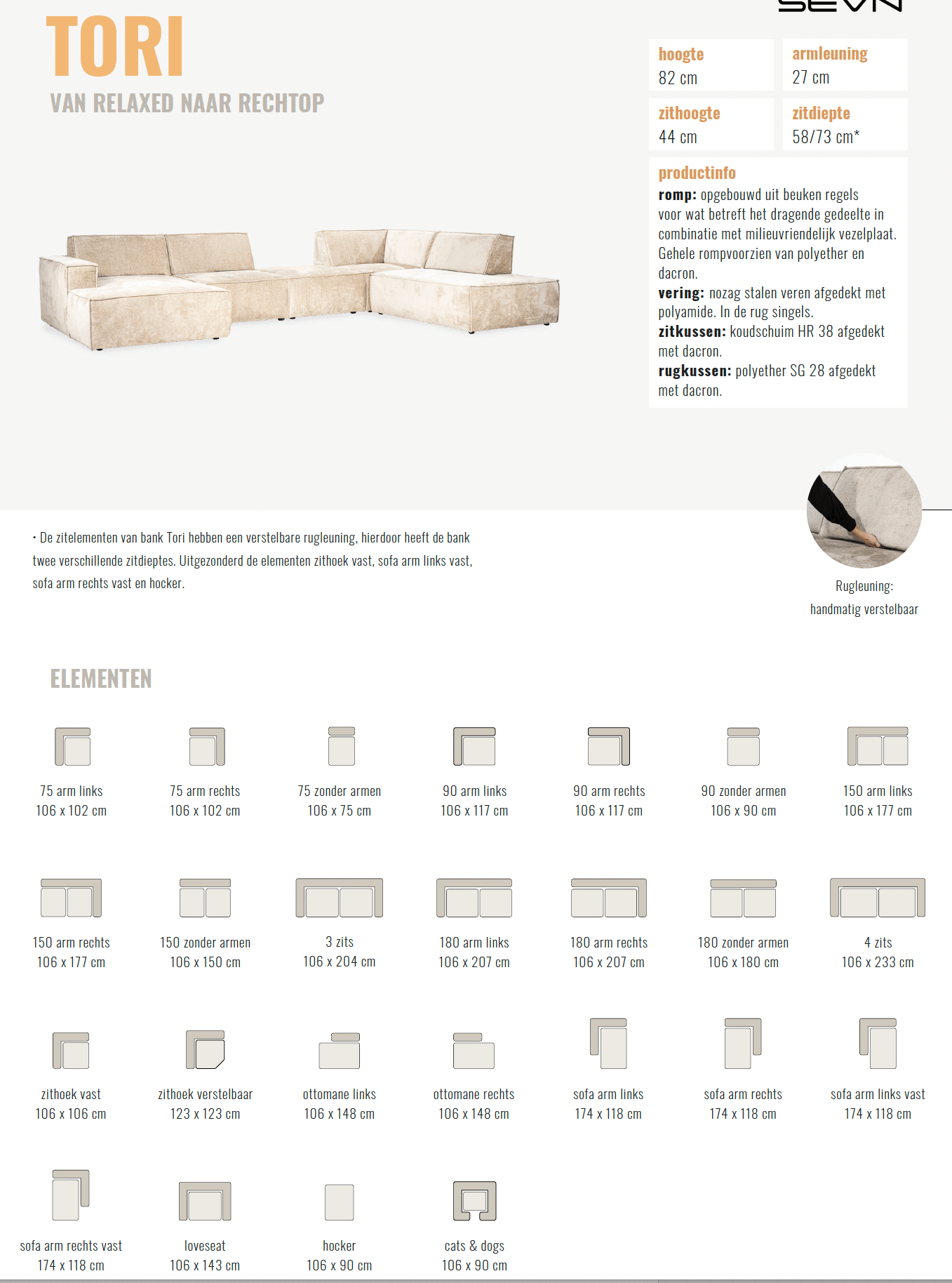 Modulsofa Tori von Sevn