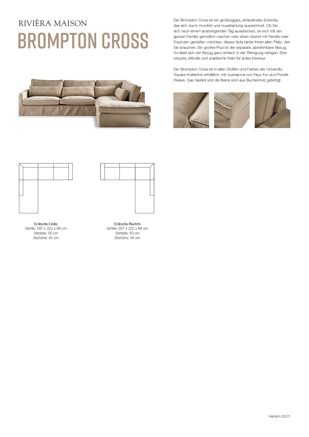 Sofa Brompton von Rivièra Maison