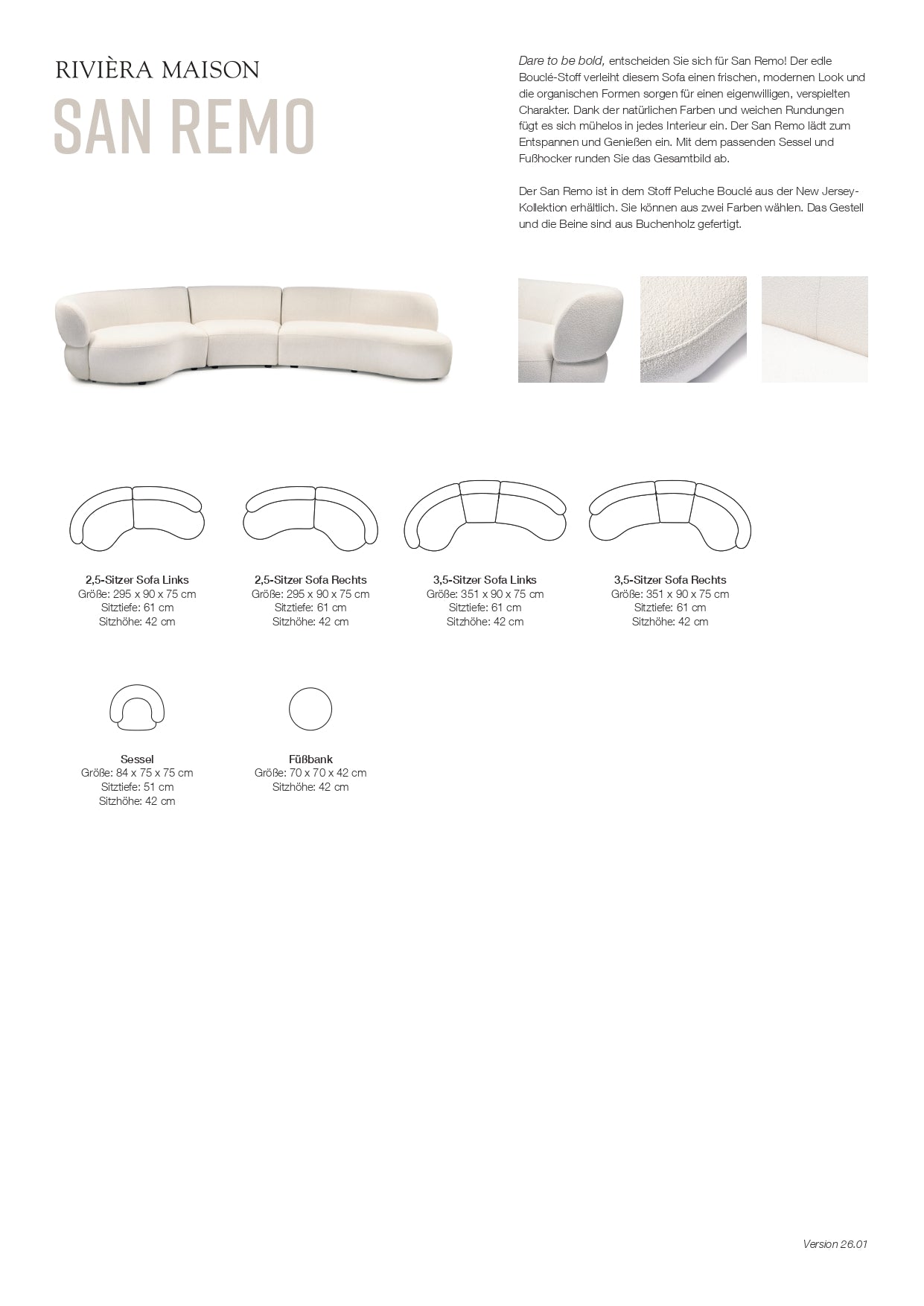 Sofa San Remo von Rivièra Maison