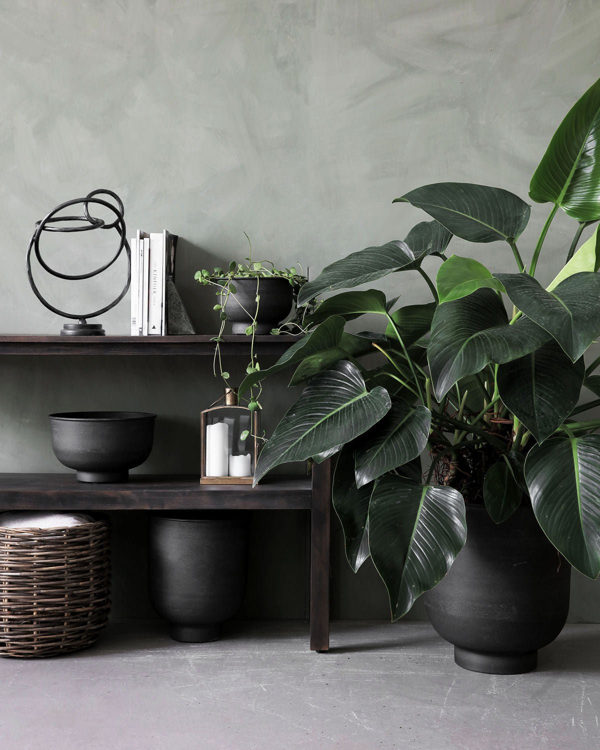 Blumentopf Vig, grau, Set von 2 von House Doctor