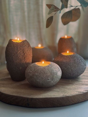 Kerzenhalter Riverstone hoch, Set von 3 von MUST Living