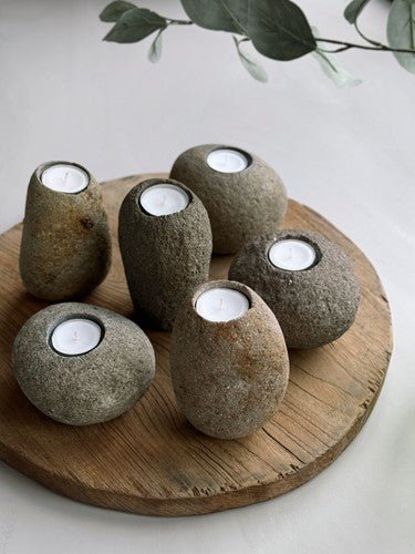 Kerzenhalter Riverstone hoch, Set von 3 von MUST Living