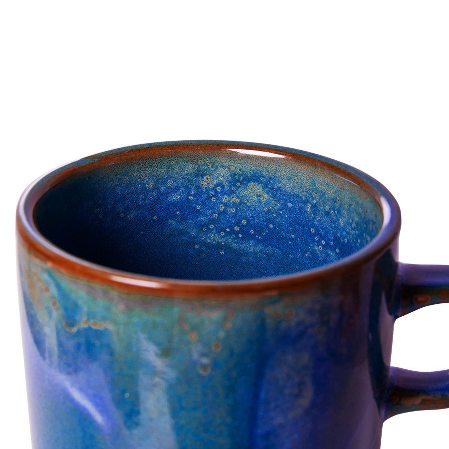Chef Ceramics: Tasse und Untertasse Rustic, Blau, 220ml von HKliving
