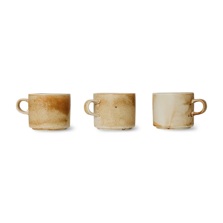 Chef Ceramics: Tasse und Untertasse, Rustic Creme/Braun - HKliving