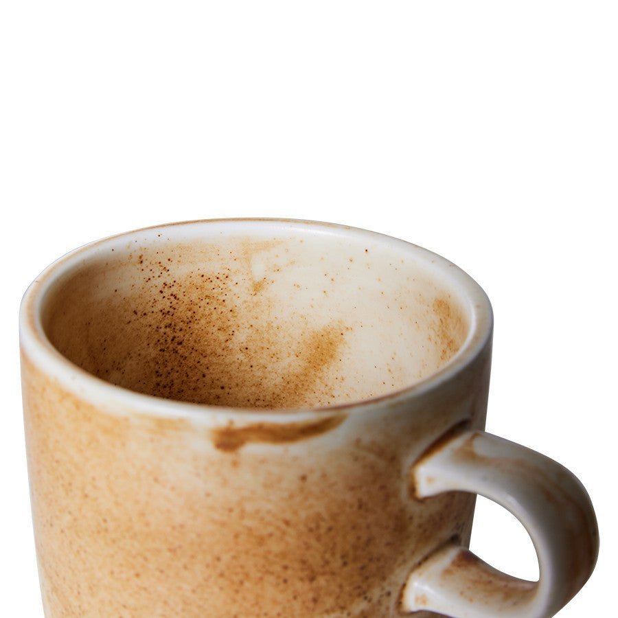 Chef Ceramics: Tasse und Untertasse Rustic, Creme/Braun, 220ml von HKliving