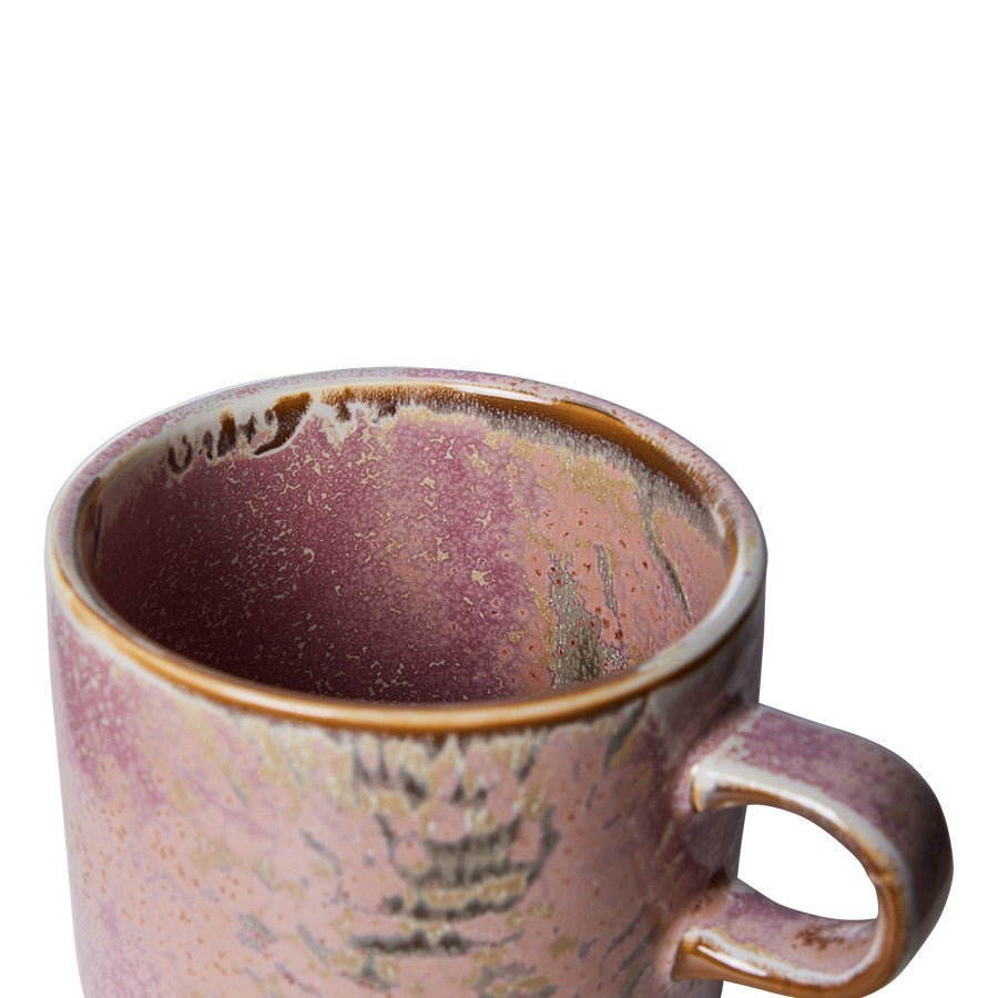Chef Ceramics: Tasse und Untertasse Rustic, Pink, 220ml von HKliving