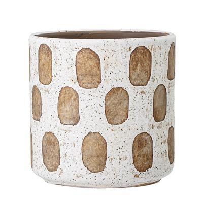 Deko Blumentopf Dots Weiß Terrakotta von Bloomingville