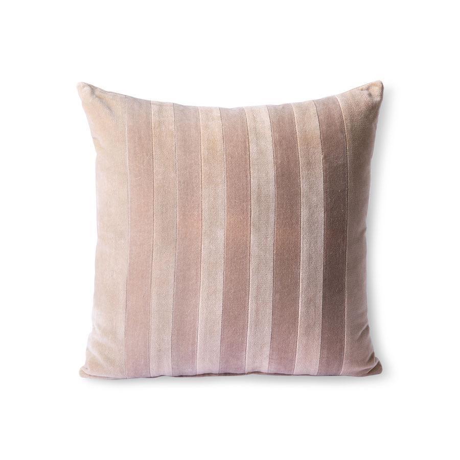 Gestreiftes Kissen samt beige / liver (45x45 cm) - HKliving