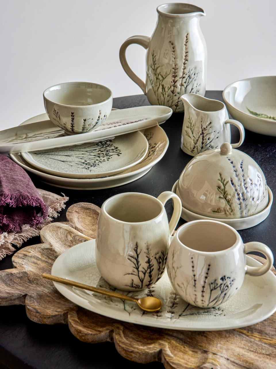 Servierteller Bea, Steingut, Natur von Bloomingville