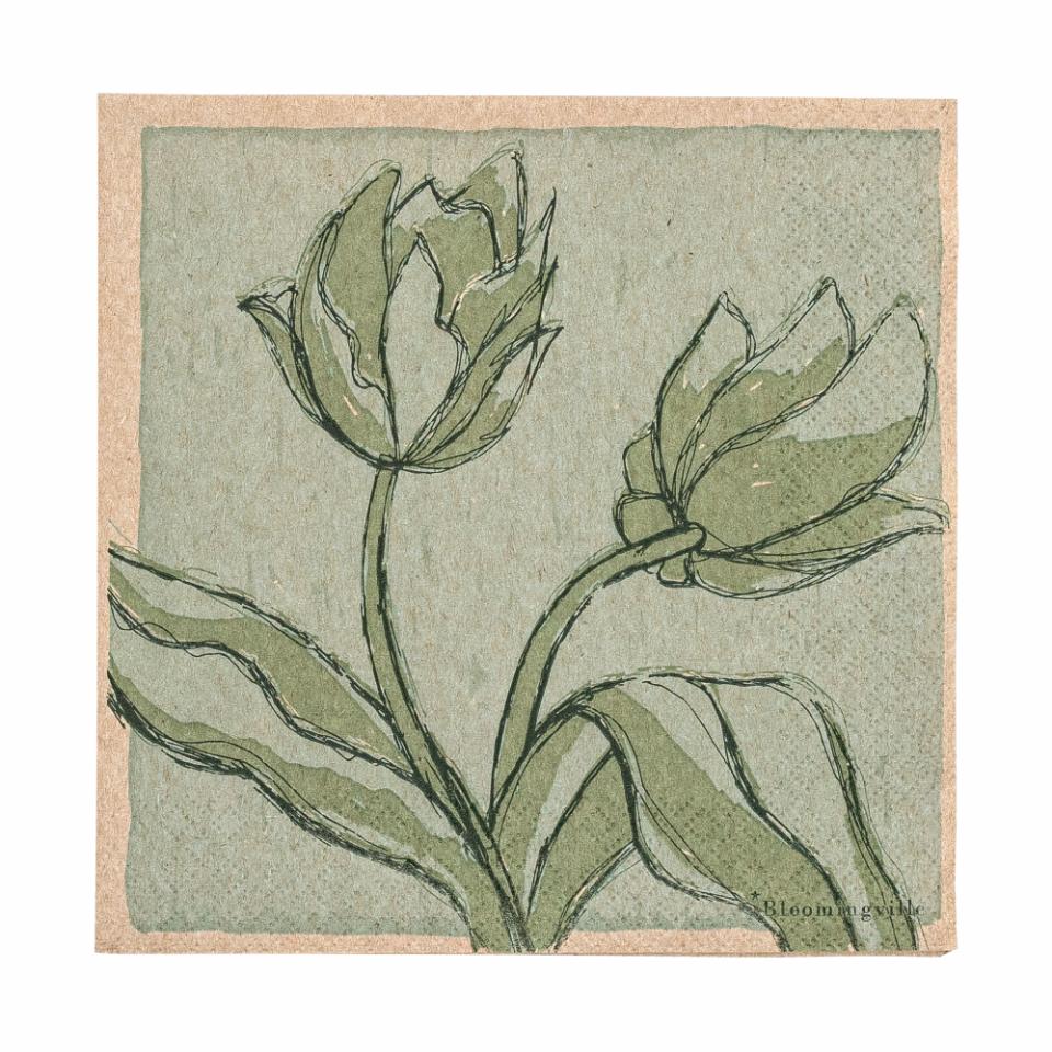 Mana Serviette, Grün, FSC® Recycling, Papier von Bloomingville
