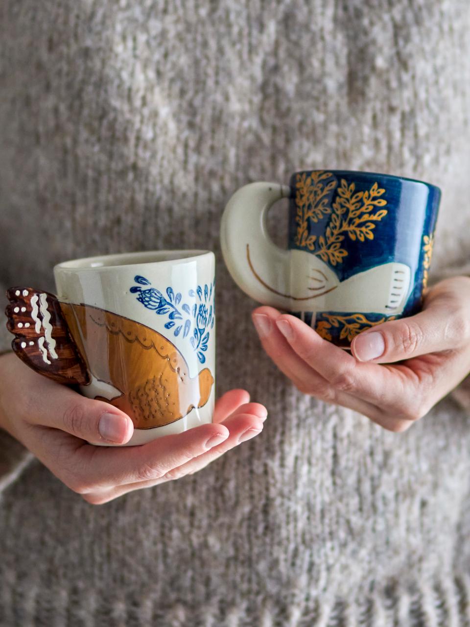 Tasse Hezha, Natur, Steingut von Bloomingville