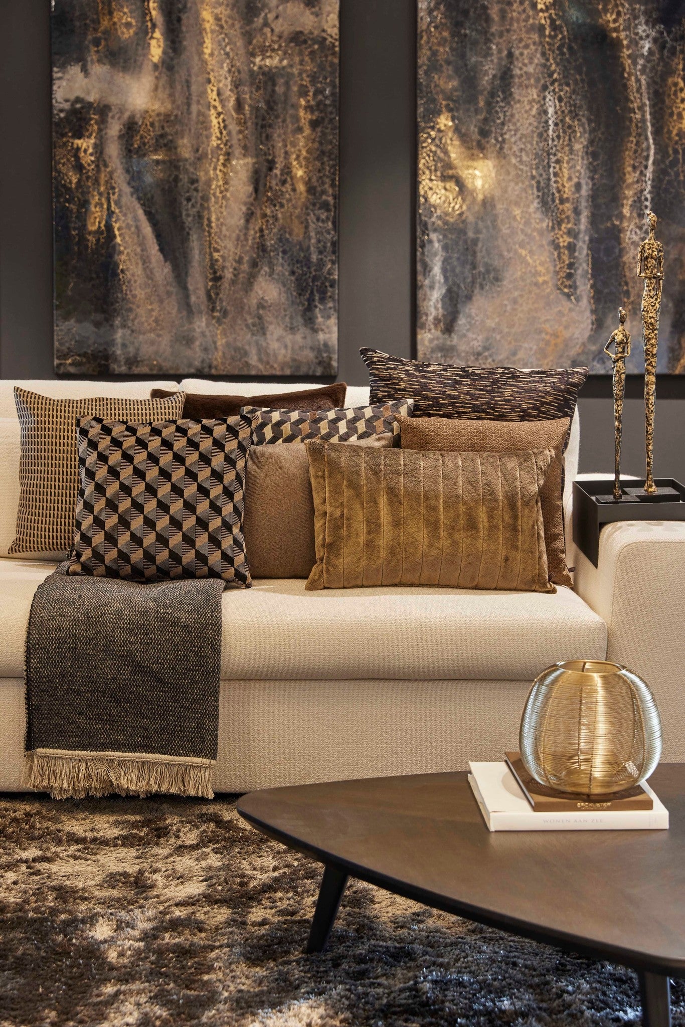 Decke Unami Dark Taupe, Claudi 150 x 200cm