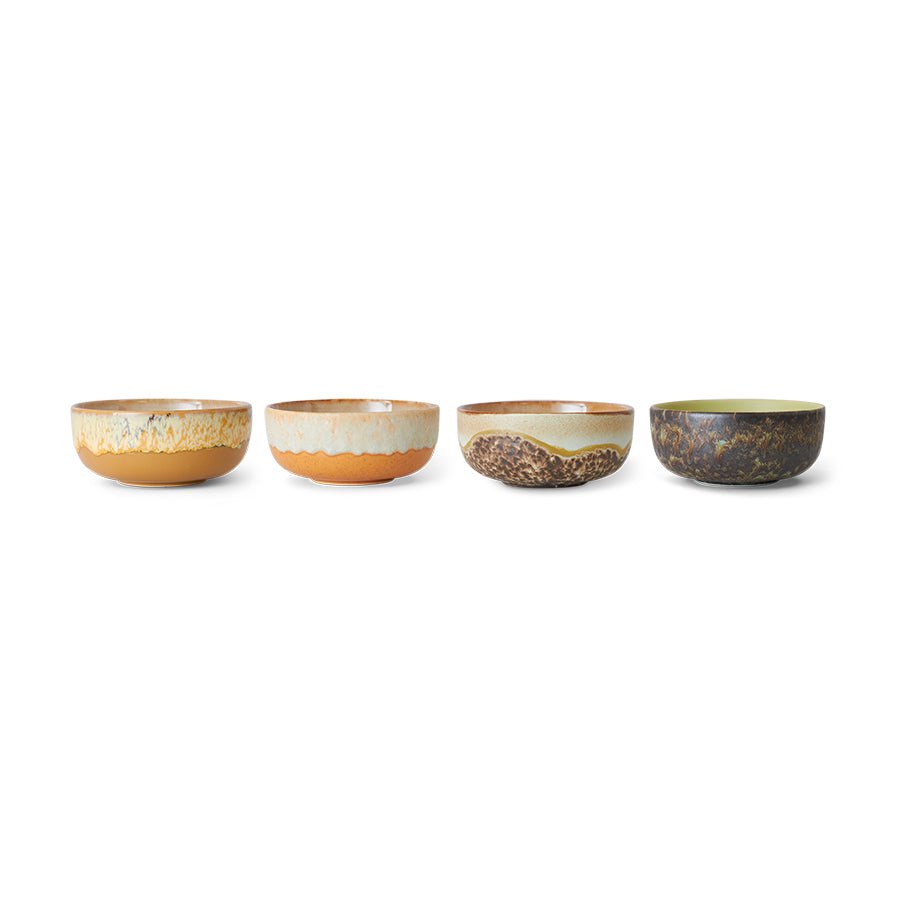 Keramik 70ern Schüssel Tapas Bowls Drift, Set of 4 von HKliving