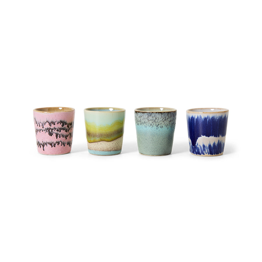 70s ceramics: Eierbecher Vibrance, Set von 4