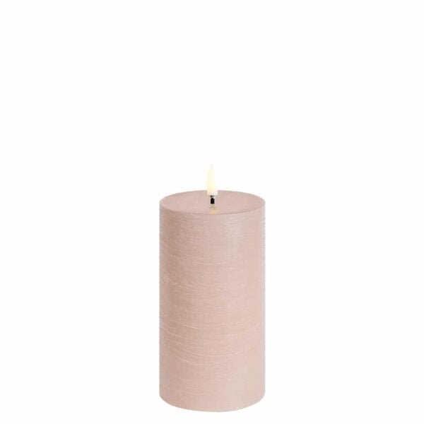 LED Stumpfkerze Beige Rustic, Ø 7,8 x 15,2 cm von Uyuni