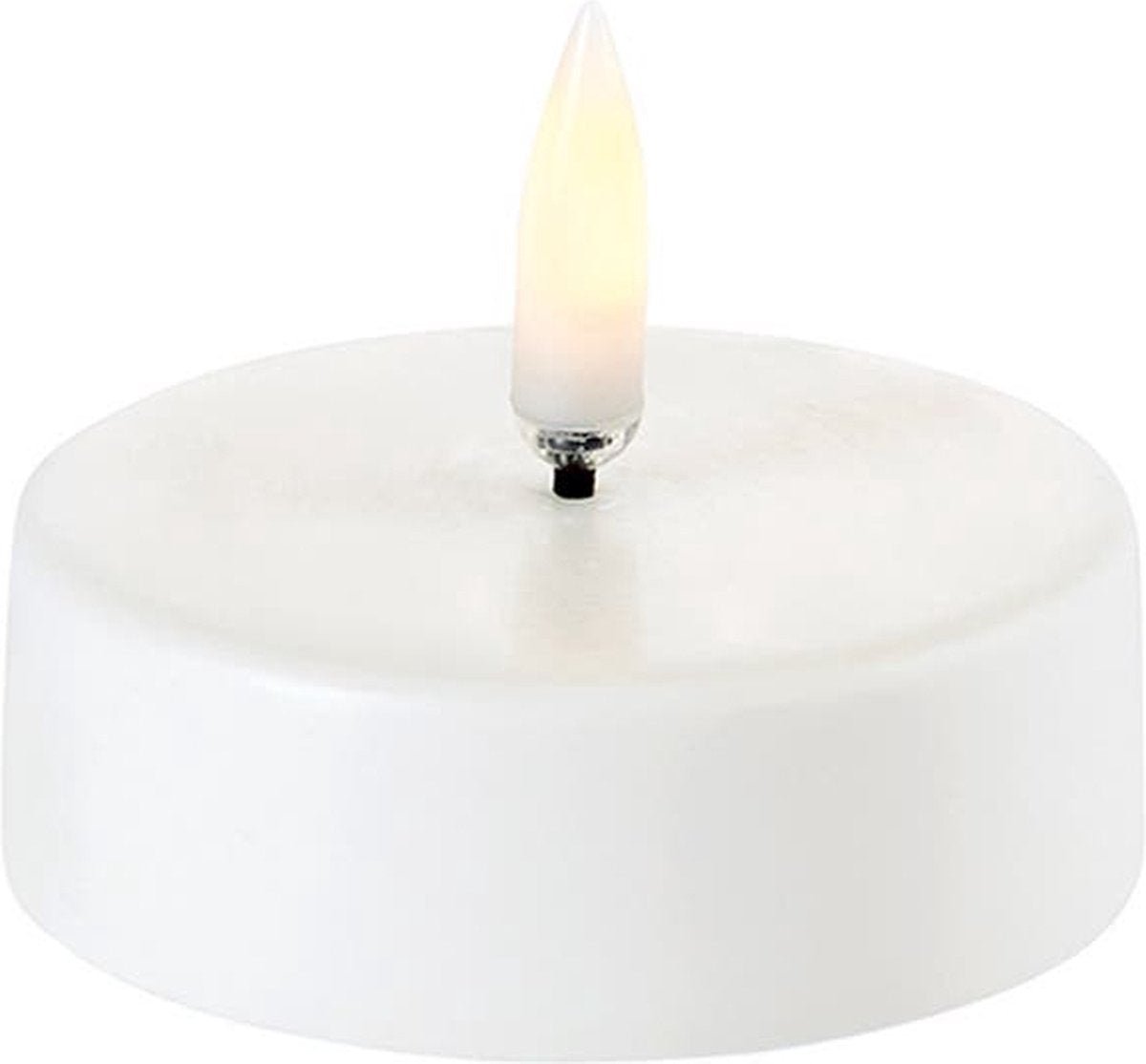 LED Teelicht XL, Nordic white wax, Smooth, Ø 6,1 x 2,2 cm von Uyuni
